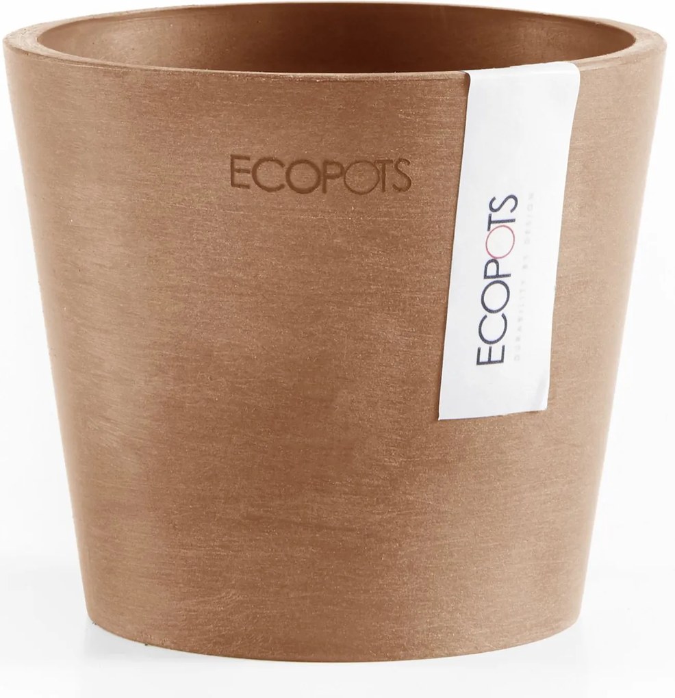 Ecopots Amsterdam 10,5 - Terra - Diameter 10,5 x H9,2 cm - Ronde terrakleurige bloempot