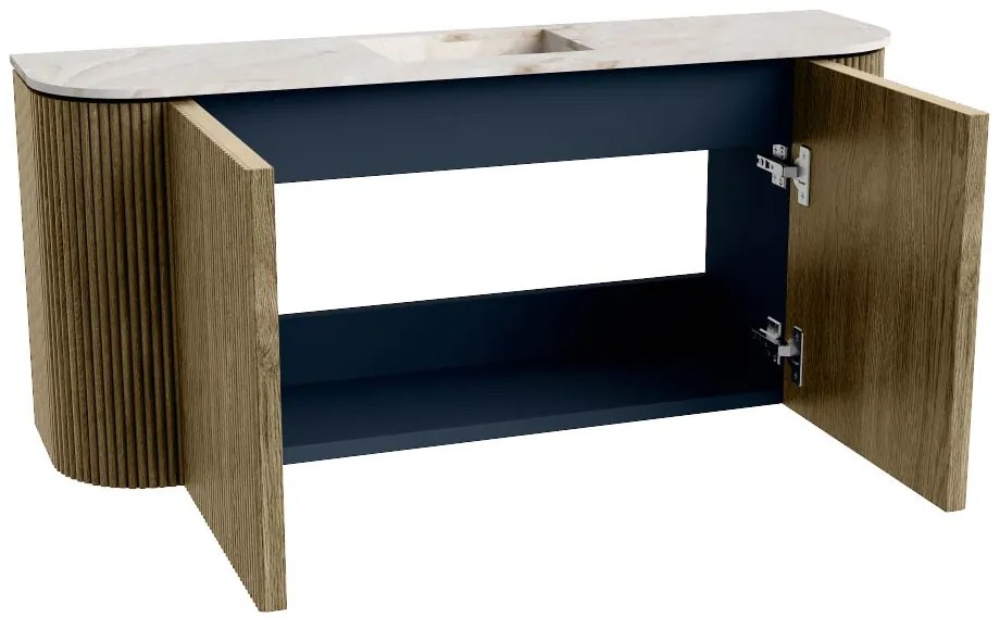 Mondiaz Joya DLux 95cm toiletmeubel ronding links/rechts dusk met wastafel faye midden 1 kraangat frappe