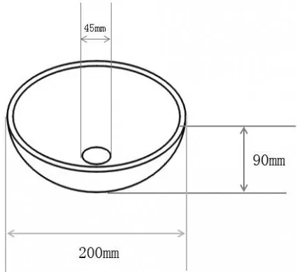 Mueller Rique waskom 20x20x9cm zwart mat