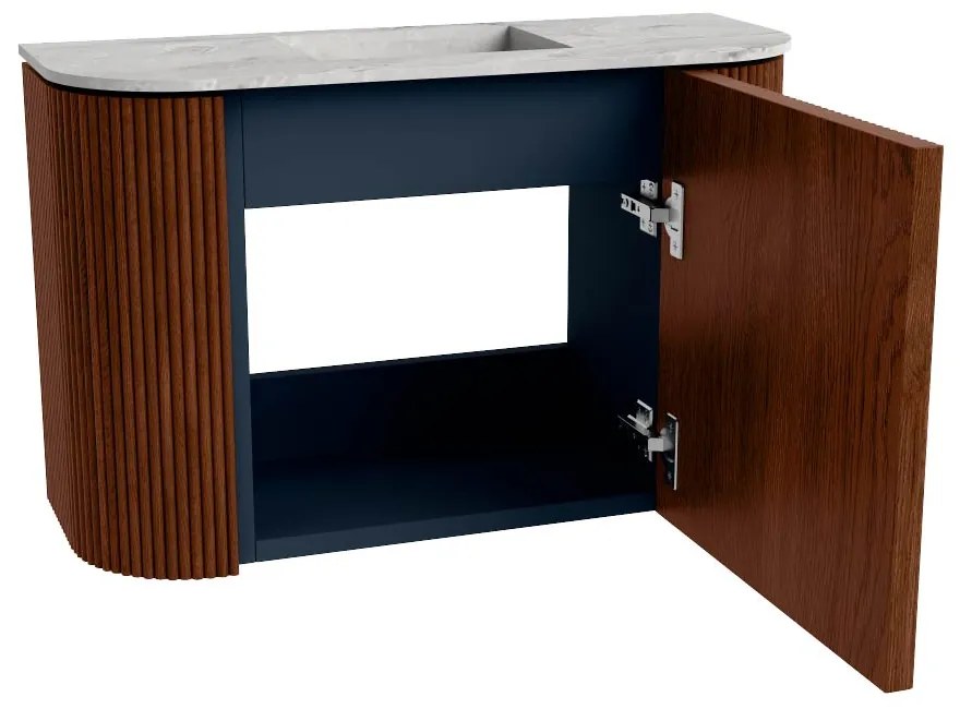 Mondiaz Joya DLux 65cm toiletmeubel ronding links/rechts ruby met wastafel faye midden zonder kraangat glace