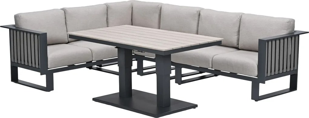Garden Impressions Gabon - Brugge lounge dining set 5-delig - donker grijs