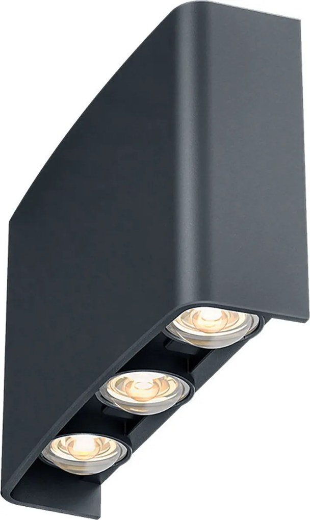 LED Wandlamp Brinton Victo - Antraciet 6W 16x10cm