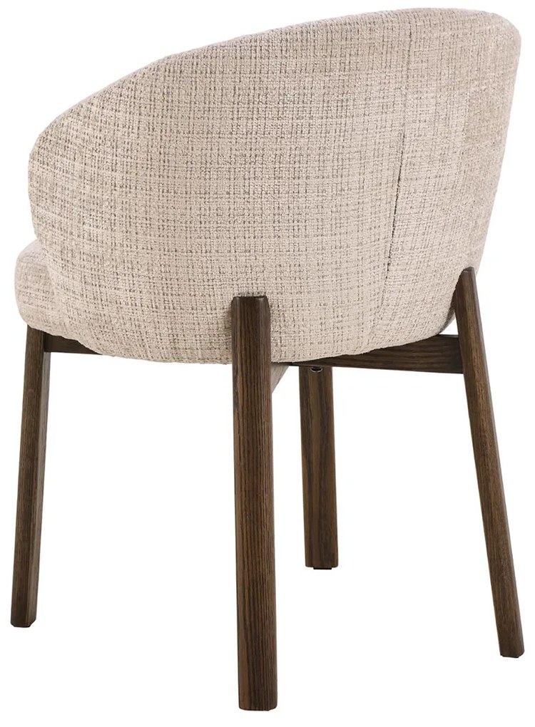 Luxe Eetkamerstoel Beige Met Hout