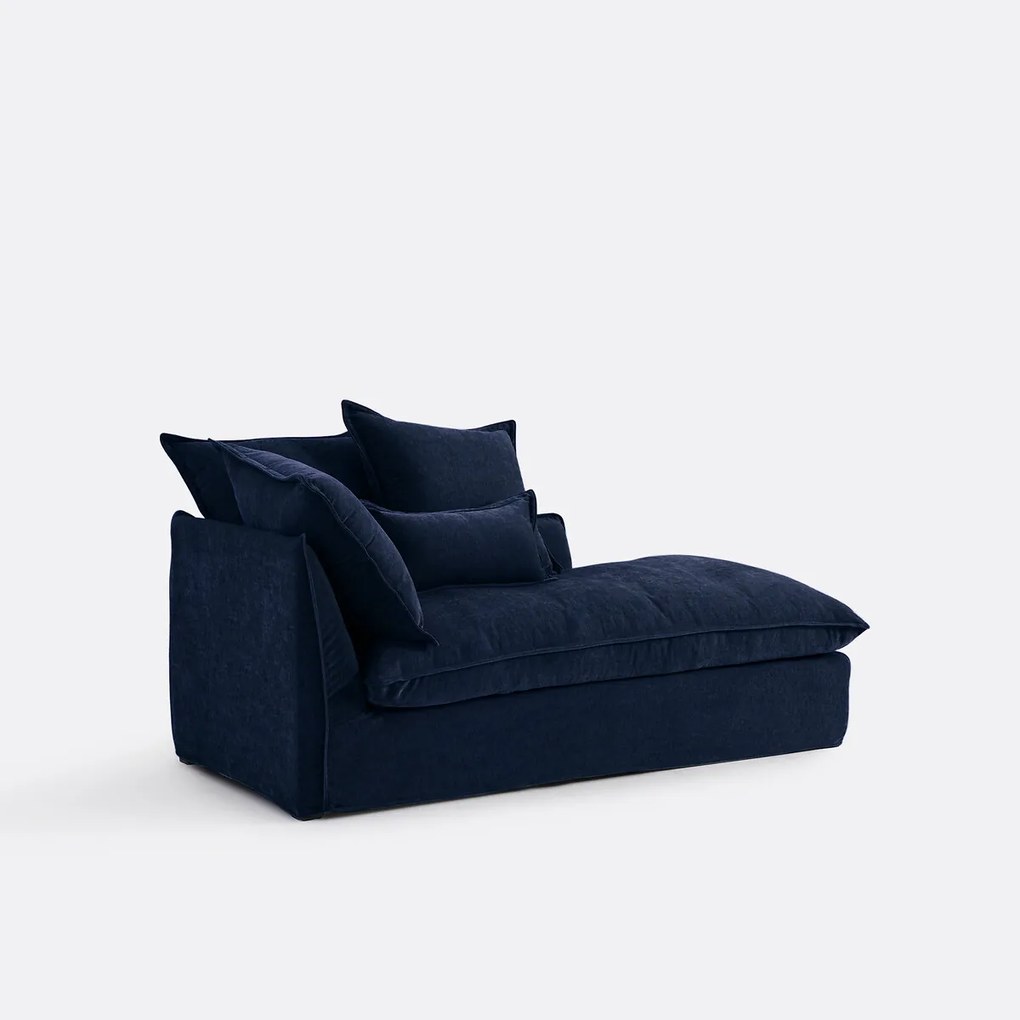Longchair rechts, afneembare hoes, in gemêleerd polyester, ODNA