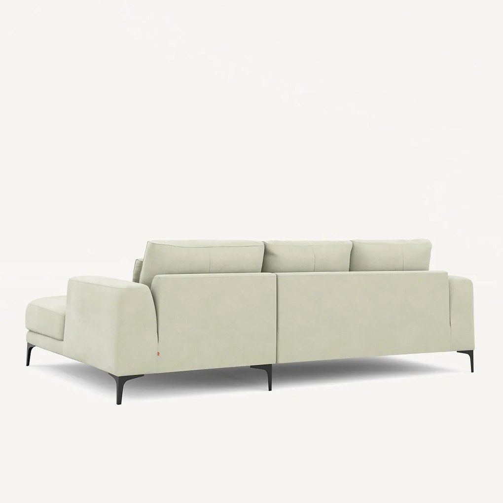 Rechtse hoekbank in stonewashed fluweel, Marsile