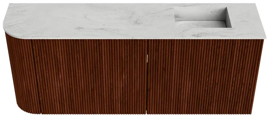 Mondiaz Joya DLux 100cm toiletmeubel ronding links ruby met wastafel faye rechts zonder kraangat opalo