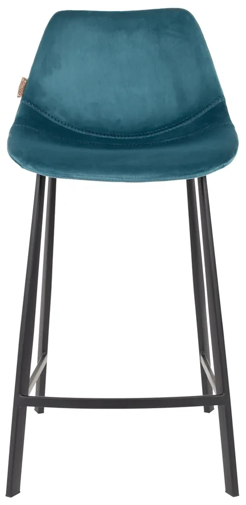 Dutchbone Franky Lage Fluwelen Barstoel Blauw