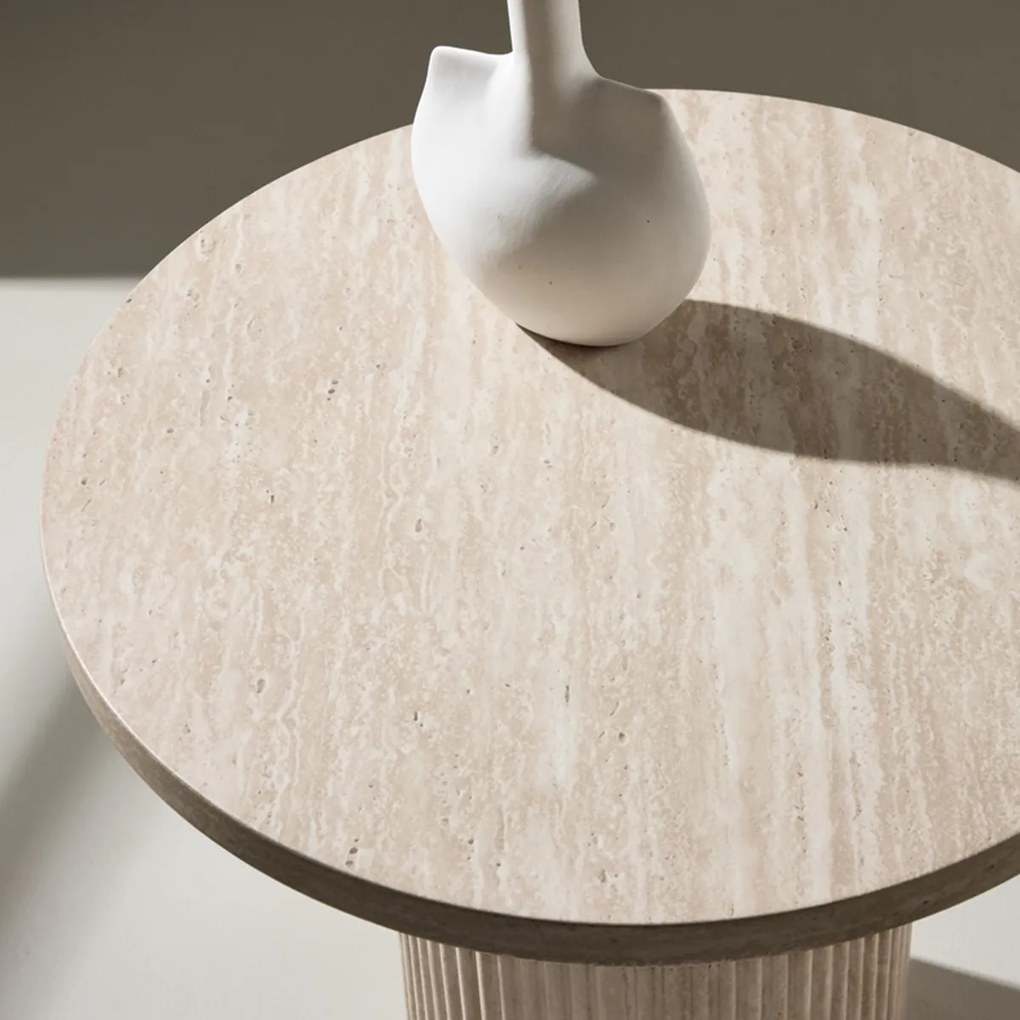 Hoge Salontafel Met Ribbels - 50 X 50cm.