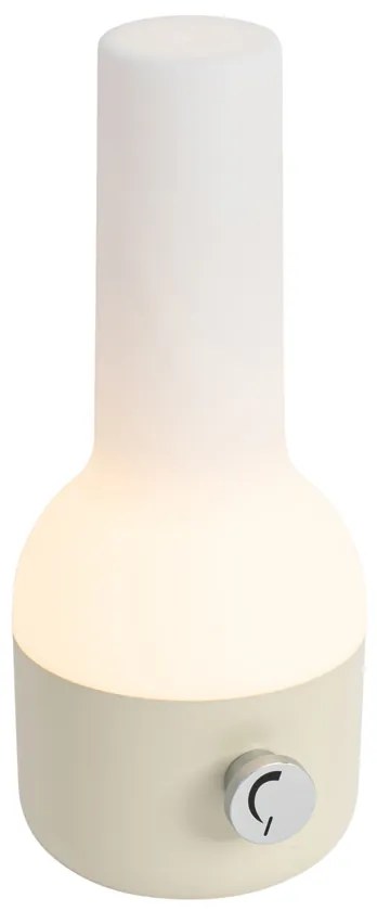 Buiten tafellamp beige met wit incl. LED oplaadbaar IP44 - Haard