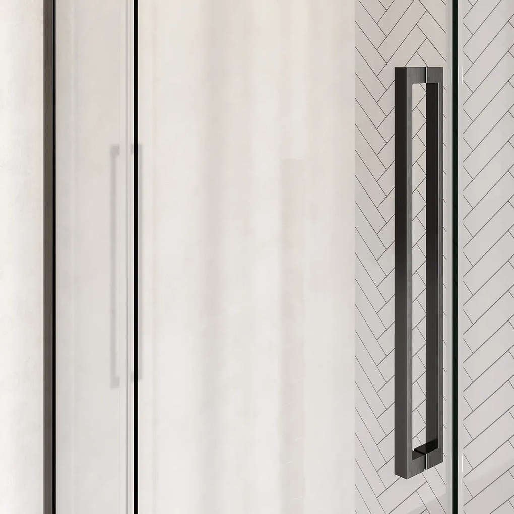 Brauer Stellar douchecabine met draaideur 160x100cm gunmetal geborsteld PVD