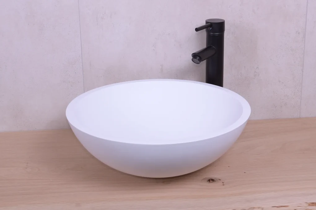 Saniclear New Stone solid surface waskom 41x15cm mat wit