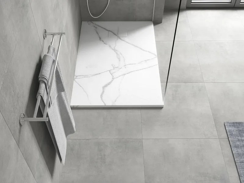 Mexen Hugo rechthoekige SMC douchebak 100 x 80 cm, witte steen - 42158010