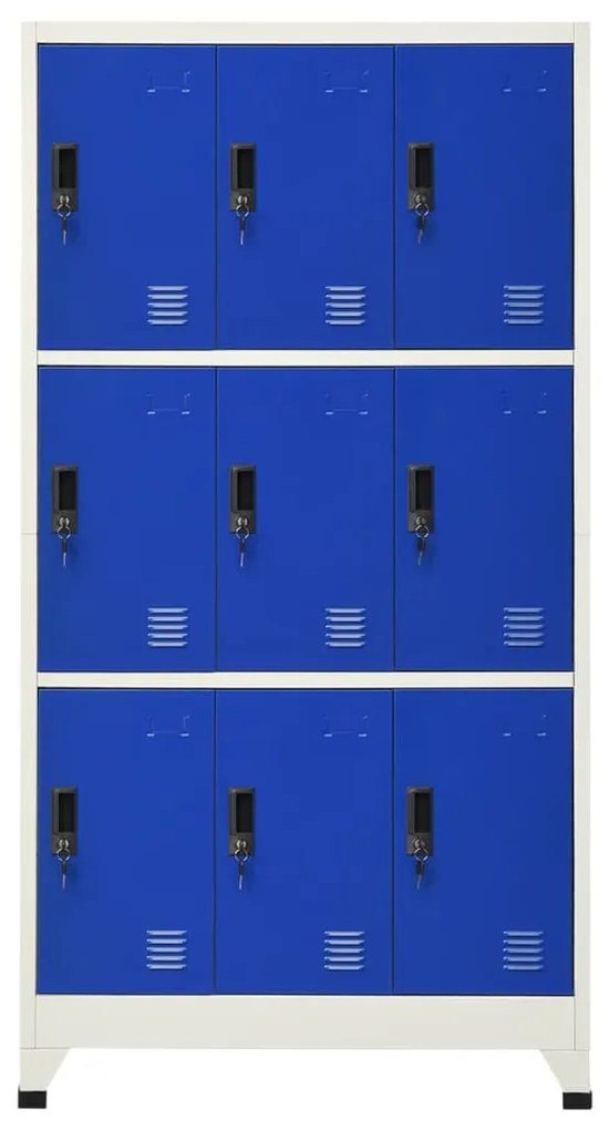 vidaXL Lockerkast 90x45x180 cm staal grijs en blauw