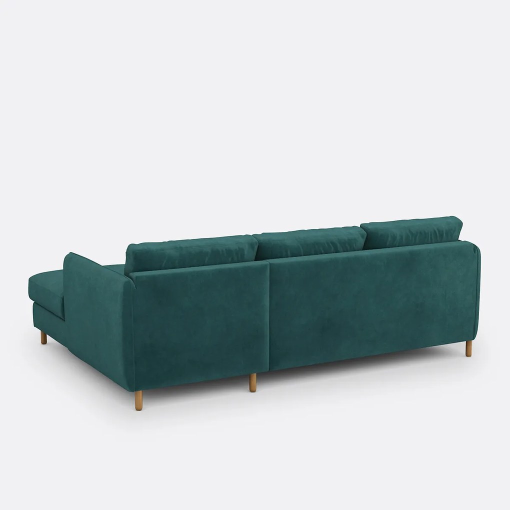 4-zits hoekbank rechts in fluweel, LOMÉO