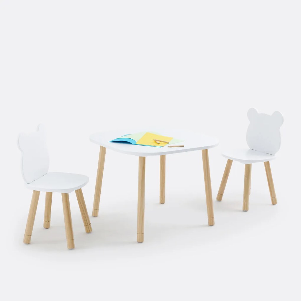Set kindertafel en 2 stoelen, Ancelme