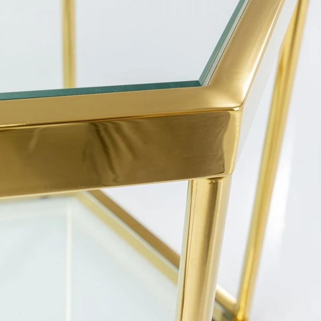 Kare Design Comb Gold Zeshoekige Bijzettafel Goud 45 Cm - 45 X 45cm.