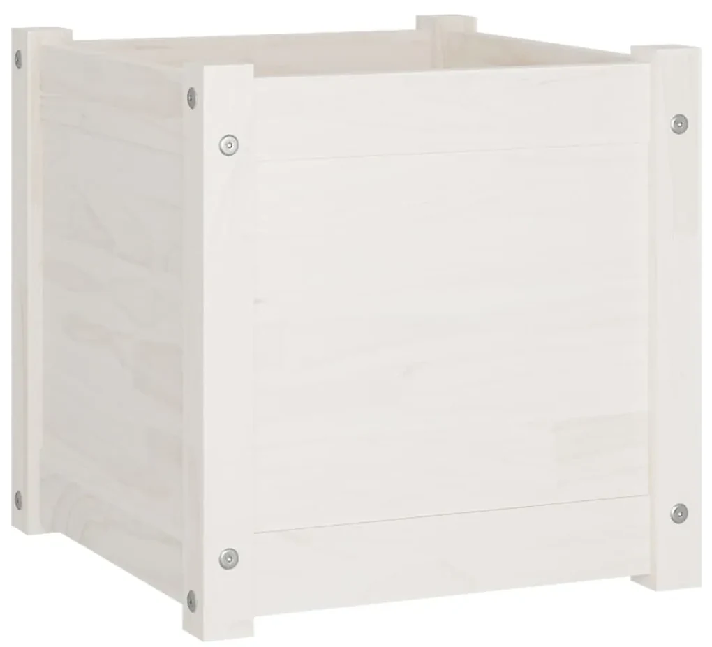 vidaXL Plantenbak 40x40x40 cm massief grenenhout wit