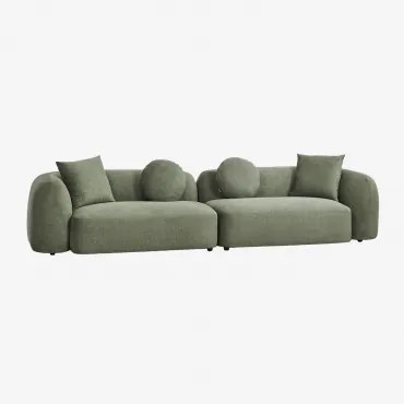 Modulaire 2-delige Bank In Chenille Coco Stof Chenille Groen – Salie - Sklum