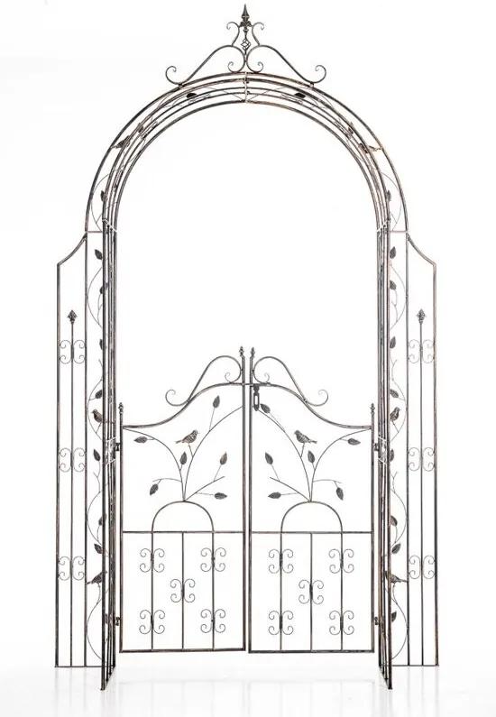 Rozenboog GRENADA met deur hoogte 235 cm breedte 100 cm diepte 36 cm - bronskleur