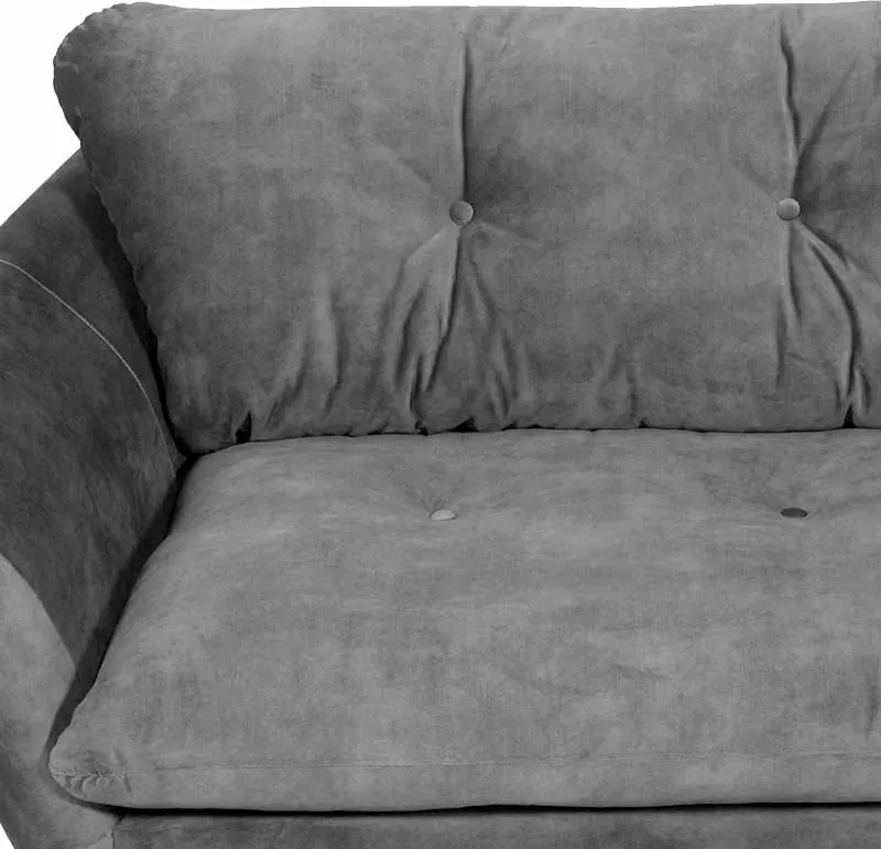 3 zitsbank - Kuddar - velours Adore grijs 180