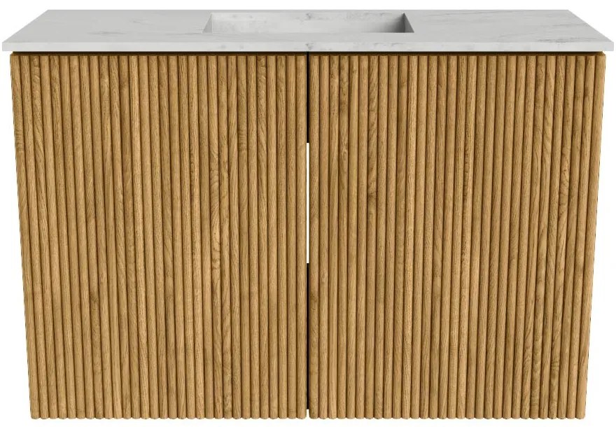 Mondiaz Joya DLux 60cm toiletmeubel oak met wastafel faye midden 1 kraangat opalo