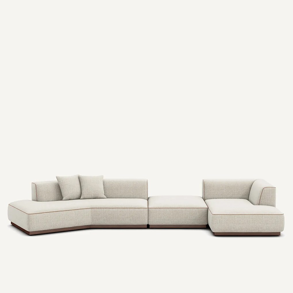 Open hoekbank rechts XL in gevlekt canvas, JACOPO