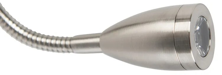 Moderne wandlamp staal met grijze kap - Brescia