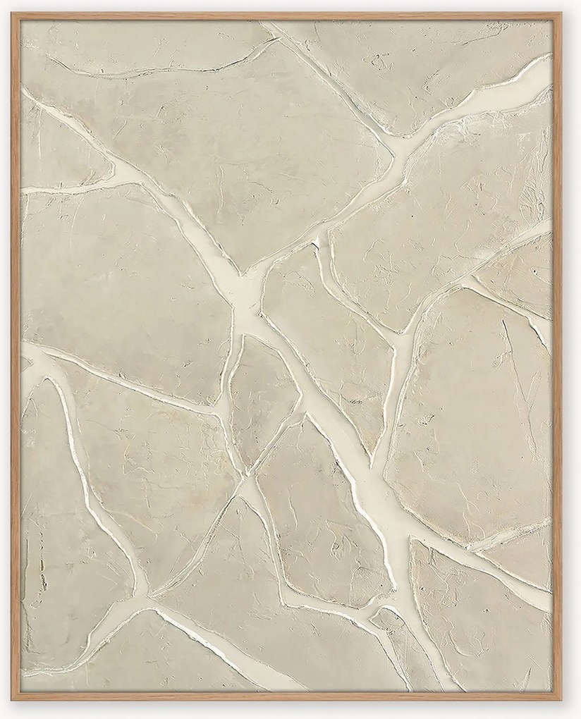 Handbeschilderde canvasdoek White Trace