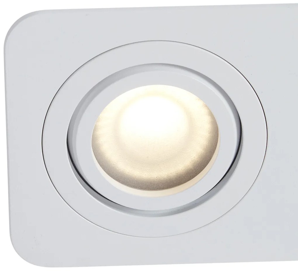 Buitenlamp Set van 6 afgeronde inbouwspots wit GU10 50mm draai- en kantelbaar IP44 2-lichts - Alberto Modern GU10 IP44 Buitenverlichting Lamp