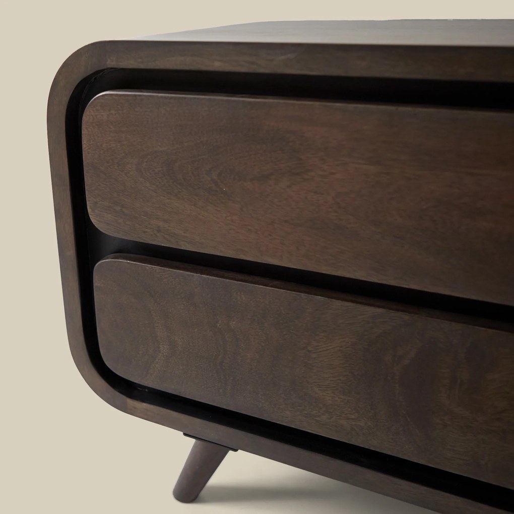 Donkerbruin Tv-meubel Mangohout - 160x40x55cm.