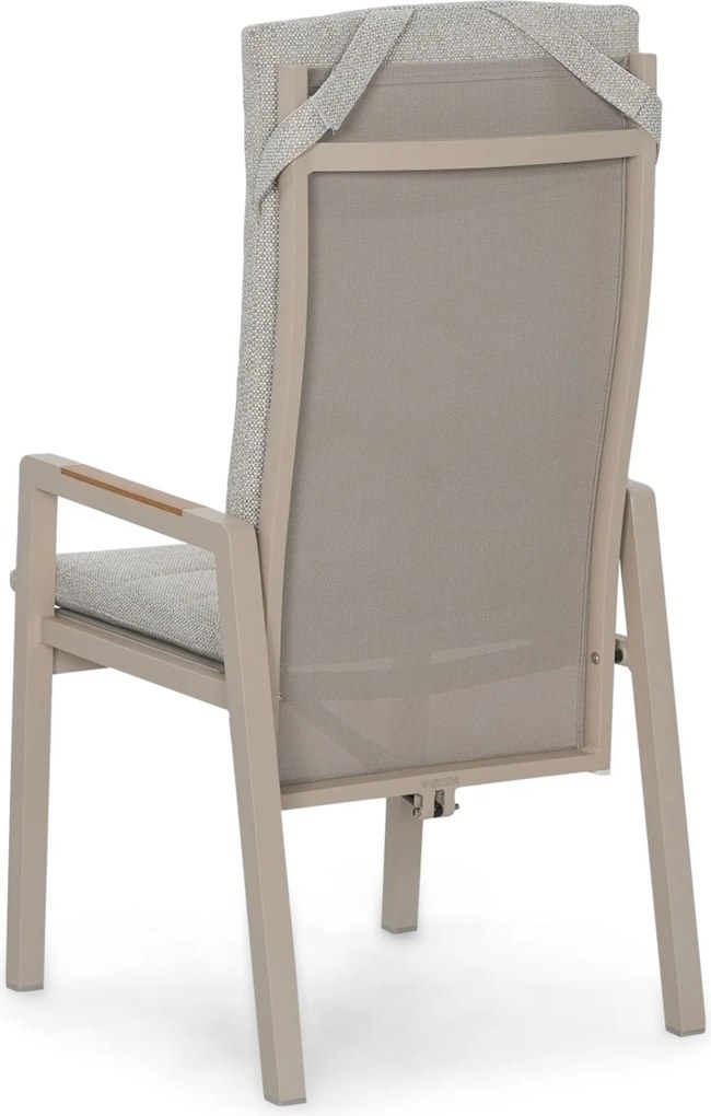 Tuinset 6 personen 220 cm Aluminium Zand/Beige Lifestyle Garden Furniture Vivaro/Belluno