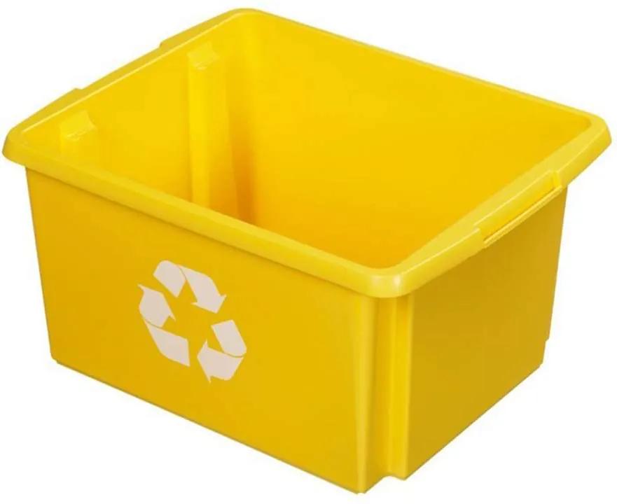 Nesta eco opbergbox 32 liter - geel - 24x36x45,5 cm - Leen Bakker