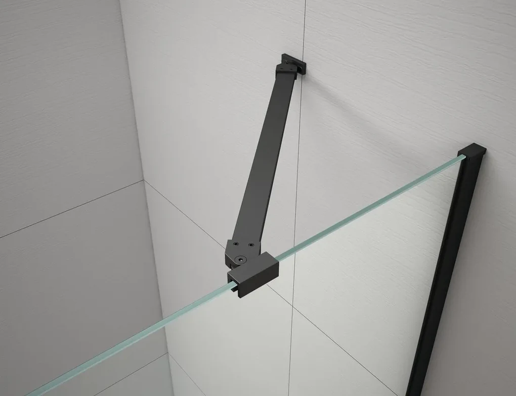 Gelco Trinity douchecabine met mat glas 100x100cm links zwart mat