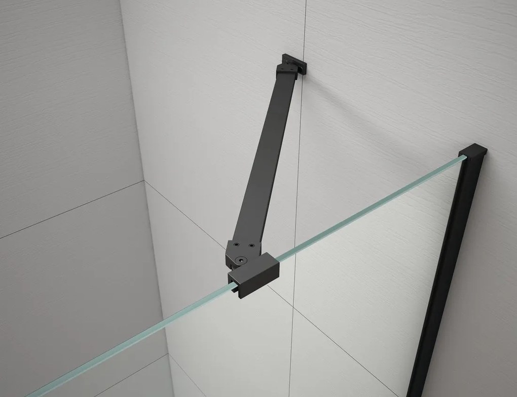 Gelco Trinity douchecabine met mat glas 120x80cm links zwart mat