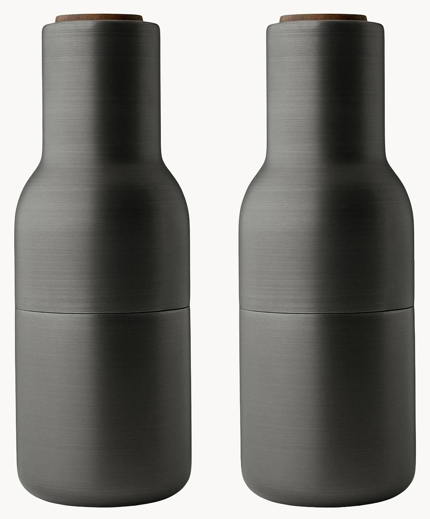 Zout- en pepermolen Bottle Grinder met walnootdeksel, 2-delig