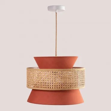 Hanglamp Van Rotan Yereh Rood – Klei - Sklum
