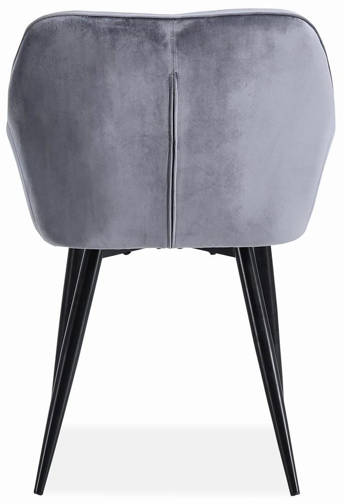 stoel K487, grijs - modern, doorgestikt, glamour, voor salon, eetkamer, VELVET