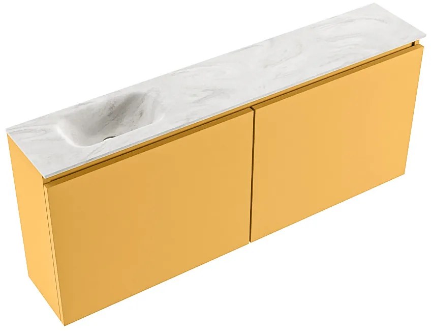 Mondiaz Ture DLux toiletmeubel 120cm ocher met wastafel ostra links zonder kraangat