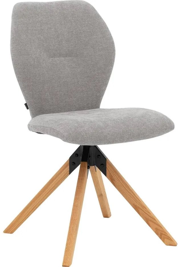 Goossens Eetkamerstoel Hera grijs stof leuning, modern design