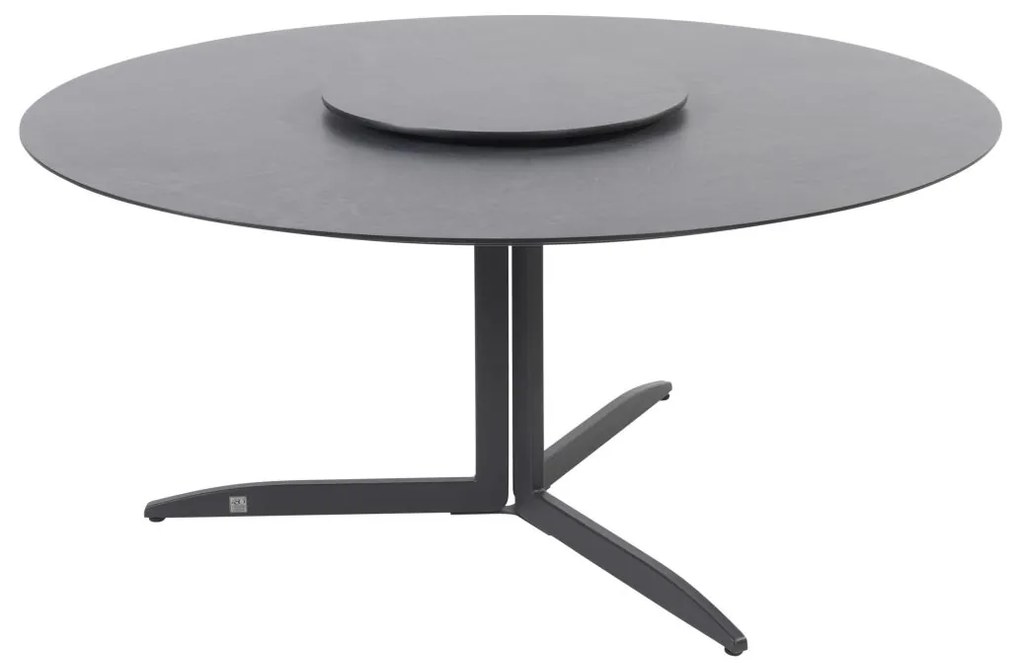 4 Seasons Outdoor Embrace tafel met HPL blad Ø 160 cm slate grey SALE Tuintafel   antraciet weerbestendig