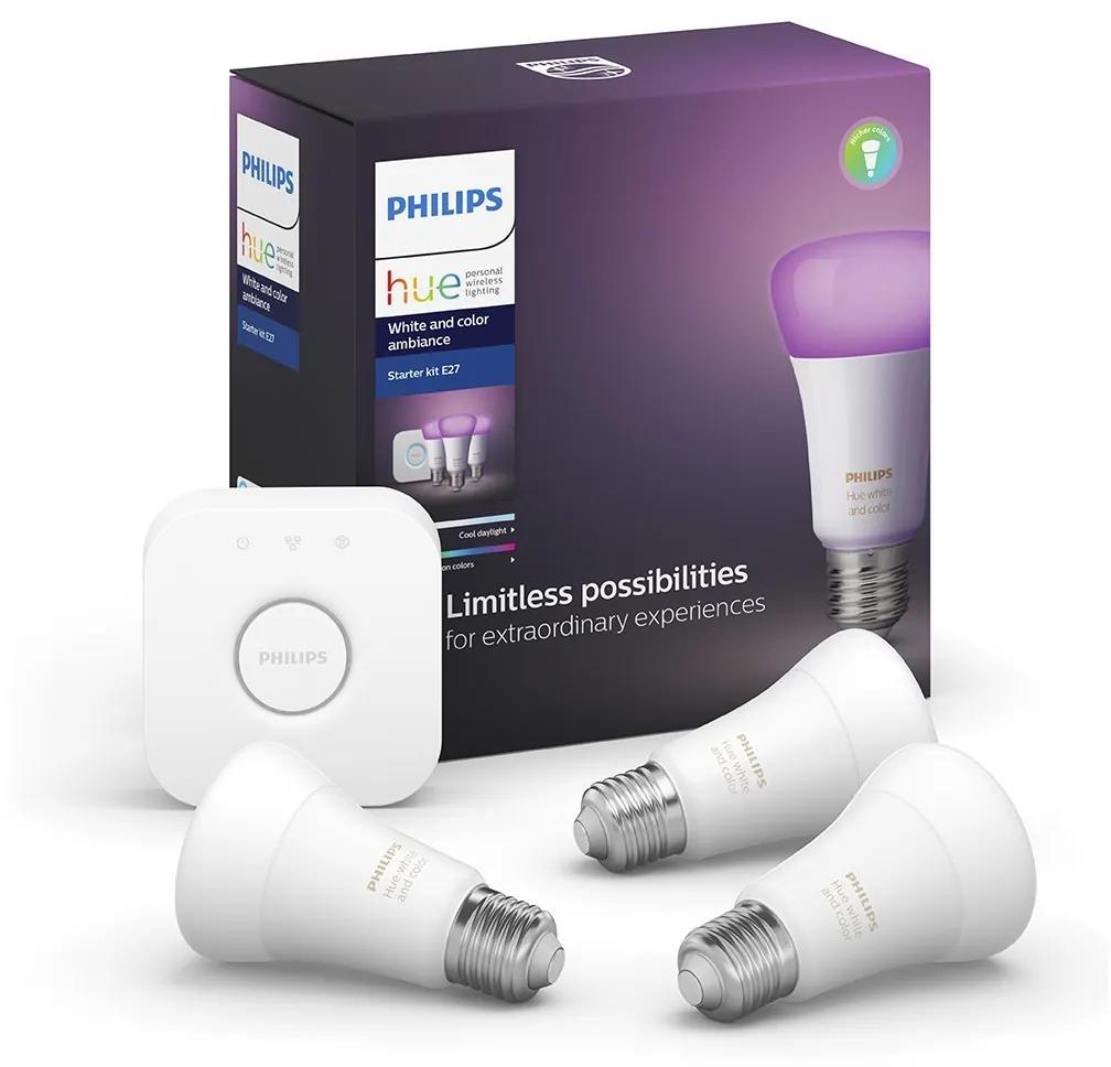 Starter kit Philips HUE WHITE AND COLOR AMBIANCE 3xE27/9,5W/230V
