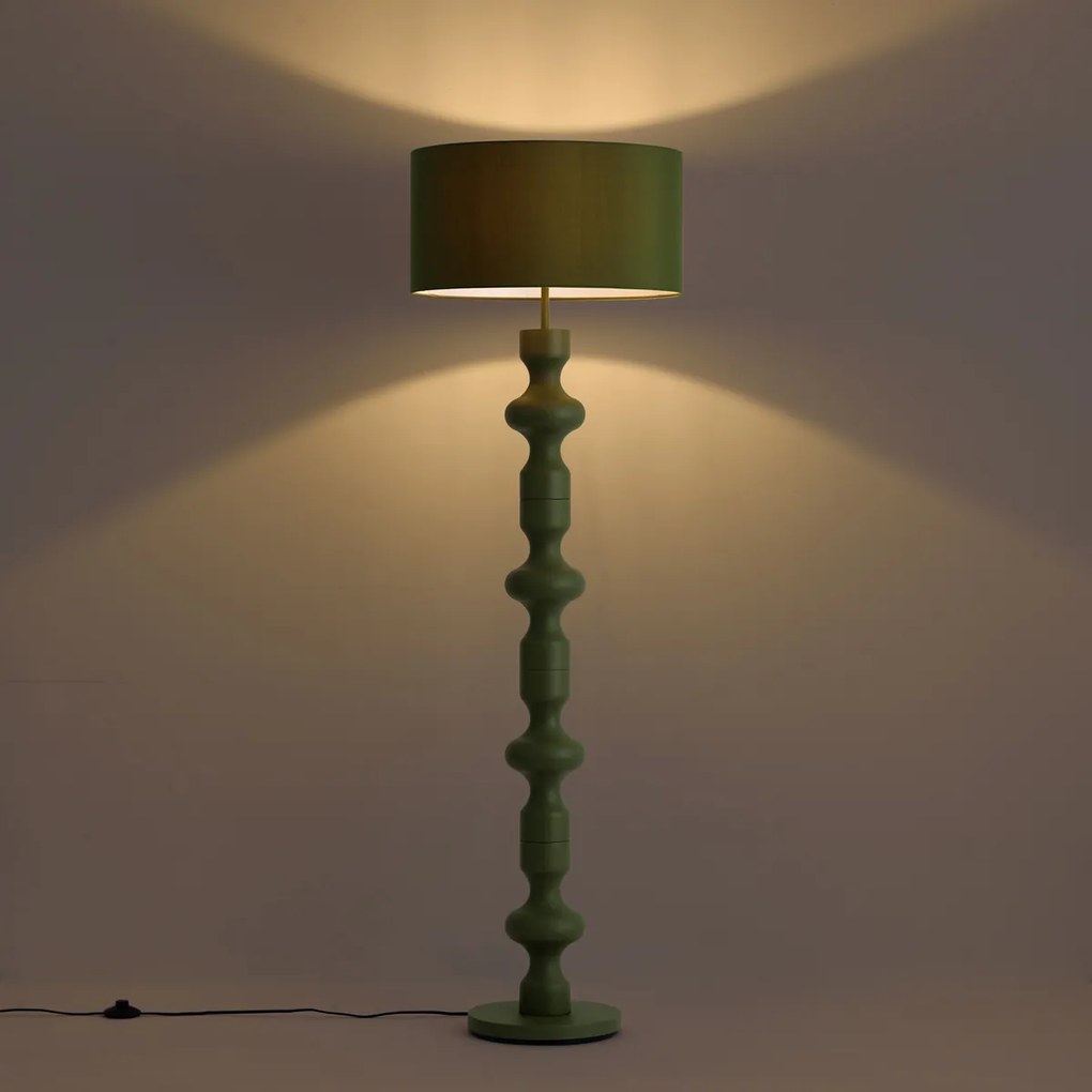 Retro vloerlamp groen met stoffen kap 160cm - Captain