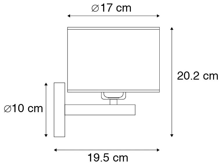 Moderne wandlamp staal met witte kap - VT