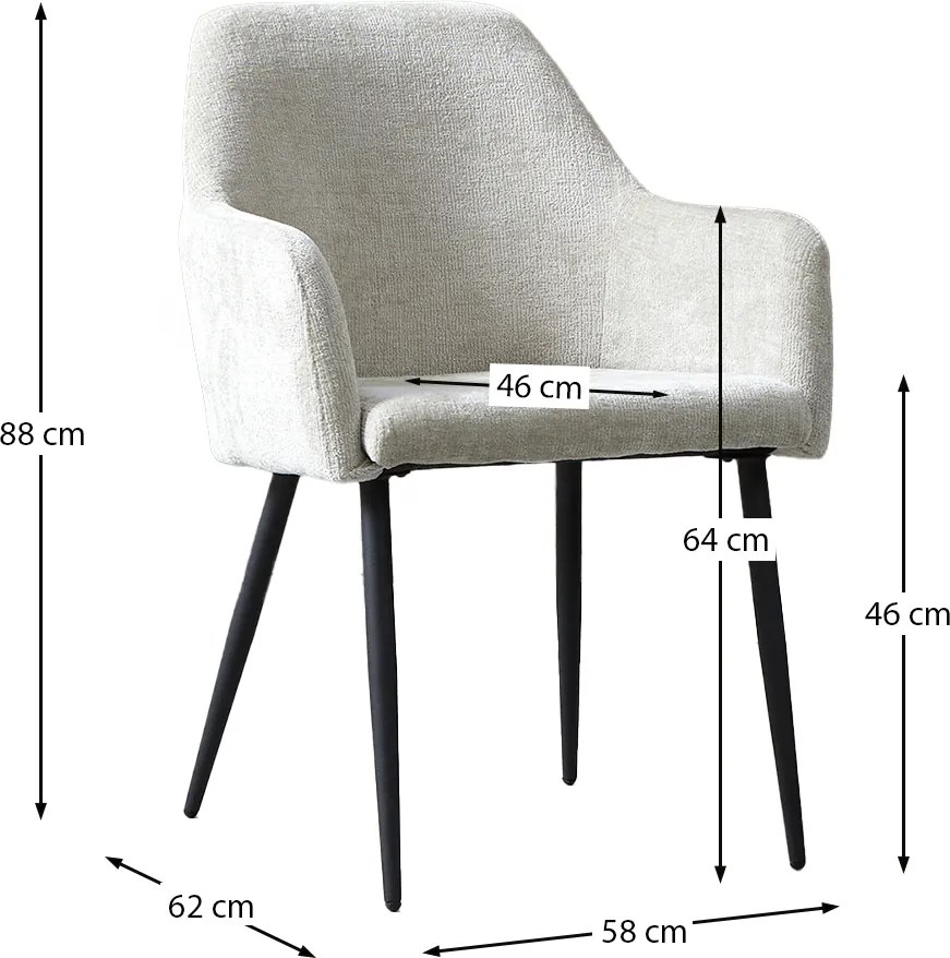 Beige Eetkamerstoel Met Armleuningen