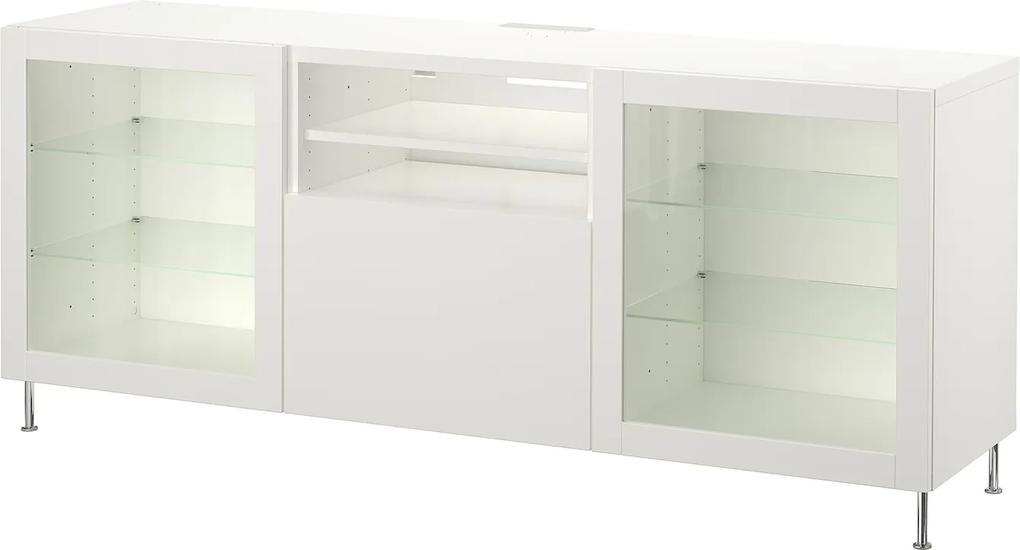 IKEA BESTÅ Tv-meubel met lades 180x42x74 cm Wit/lappviken/stallarp wit helder glas Wit/lappviken/stallarp wit helder glas - lKEA