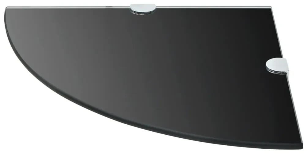 vidaXL Hoekschap met chromen dragers zwart 35x35 cm glas