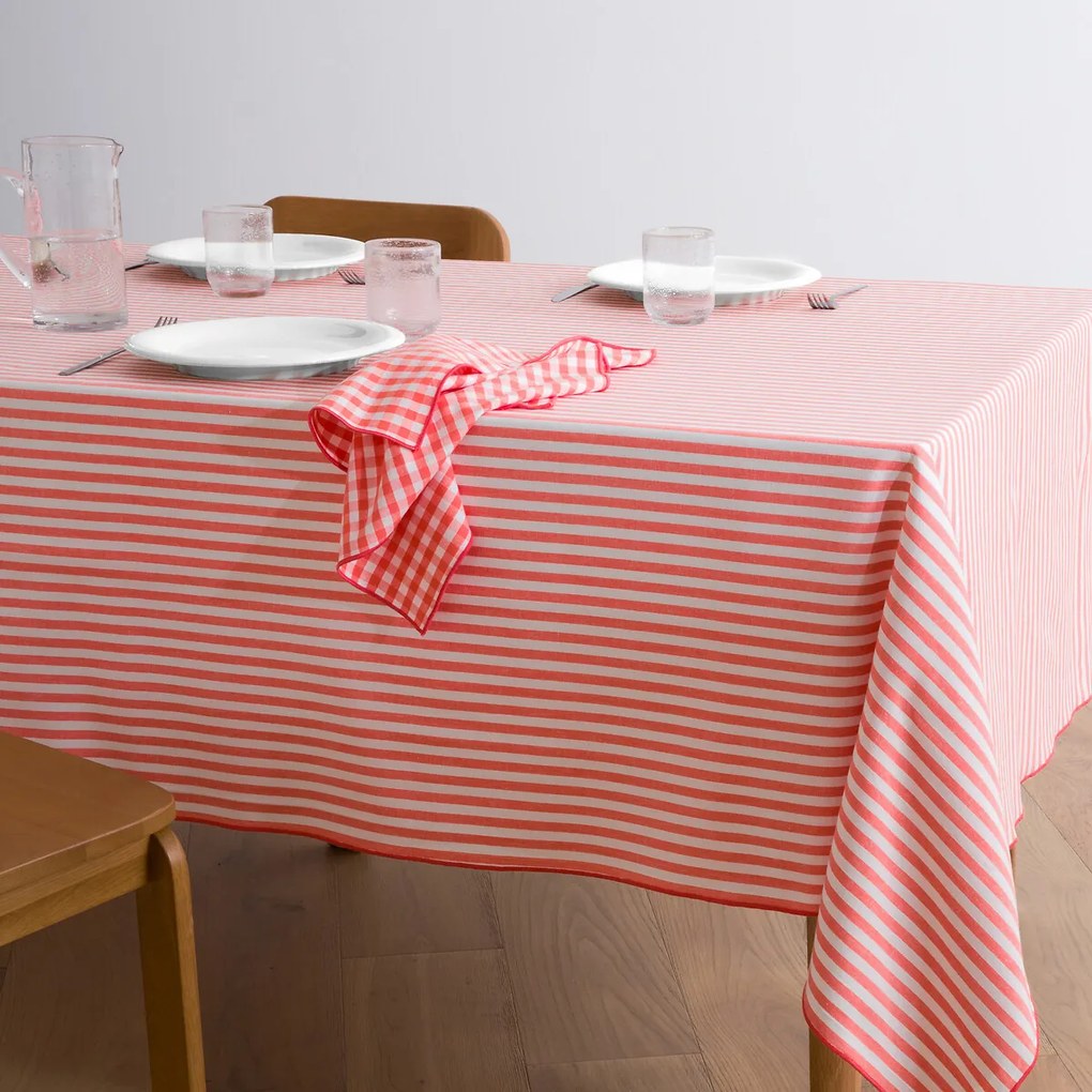 Gestreept tafelkleed geweven-geverfd, 30% gerecycled katoen, SOIZIC