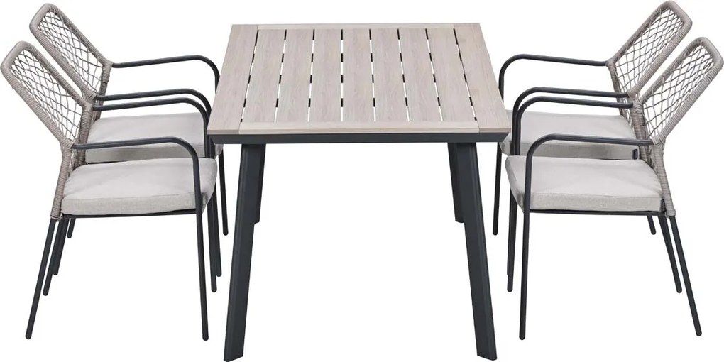 Garden Impressions Ross tuinset sand 5-delig - Penedo tuintafel 160x90 cm