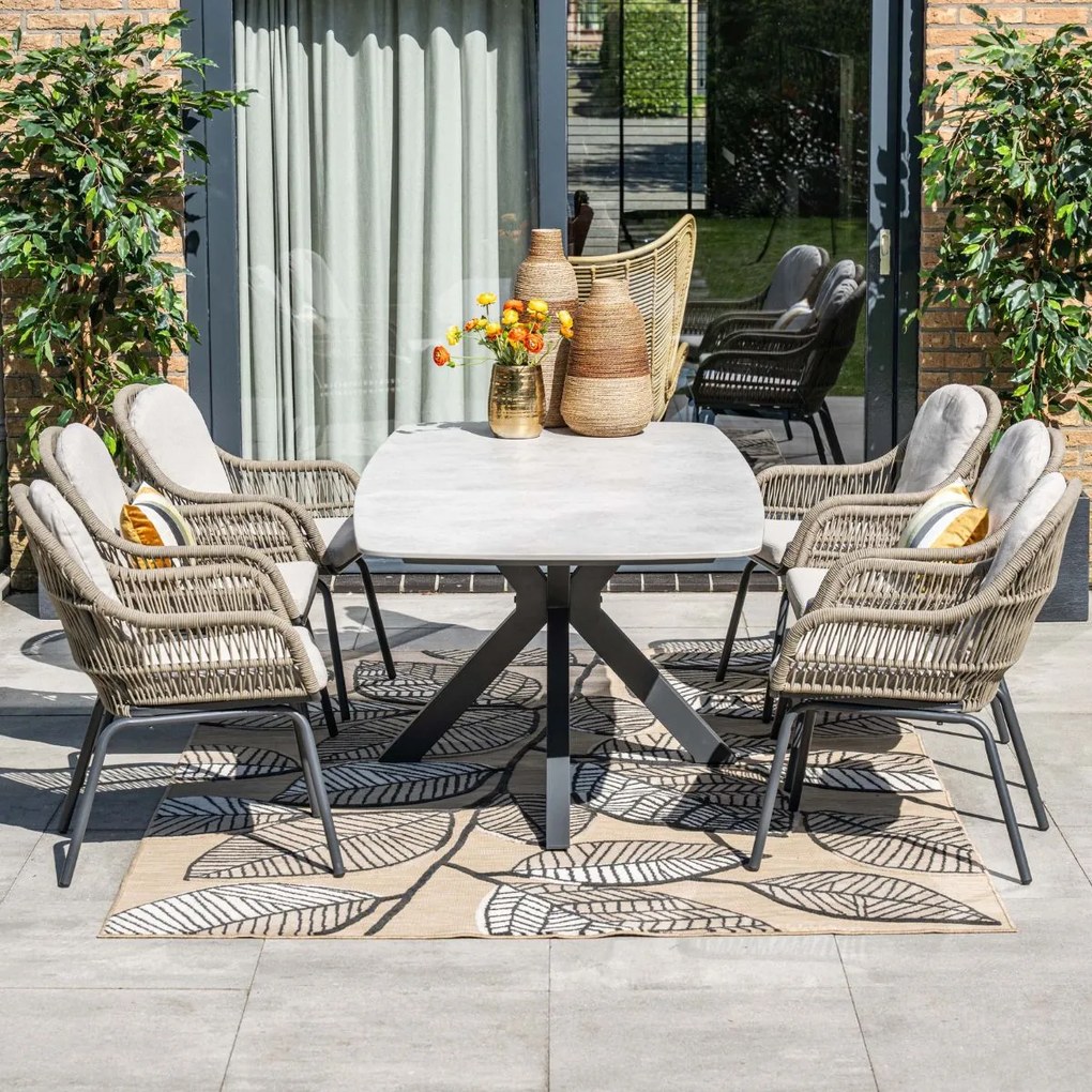 Garden Impressions Fiore tuintafel 220x100xH72 cm - donker grijs