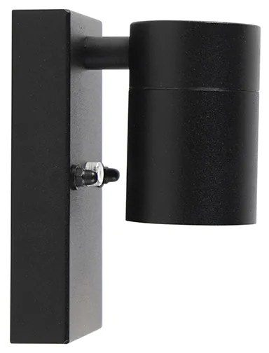 Moderne buiten wandlamp zwart IP44 met schemersensor - Solo